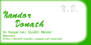 nandor donath business card